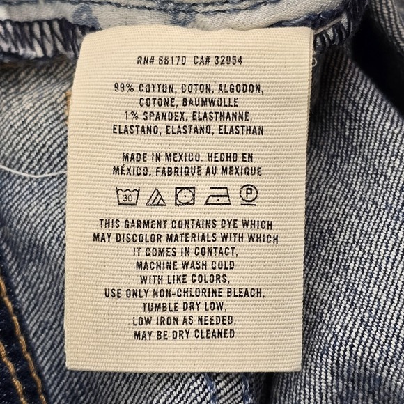 Pilcro Letterpress Jeans Womens 31 Blue Straight Striped Knee Patch Boho - Picture 9 of 15